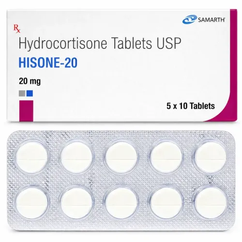 Hisone 20mg Tablets Hydrocortisone Exporter from India to USA, UK, Australia, Singapore,