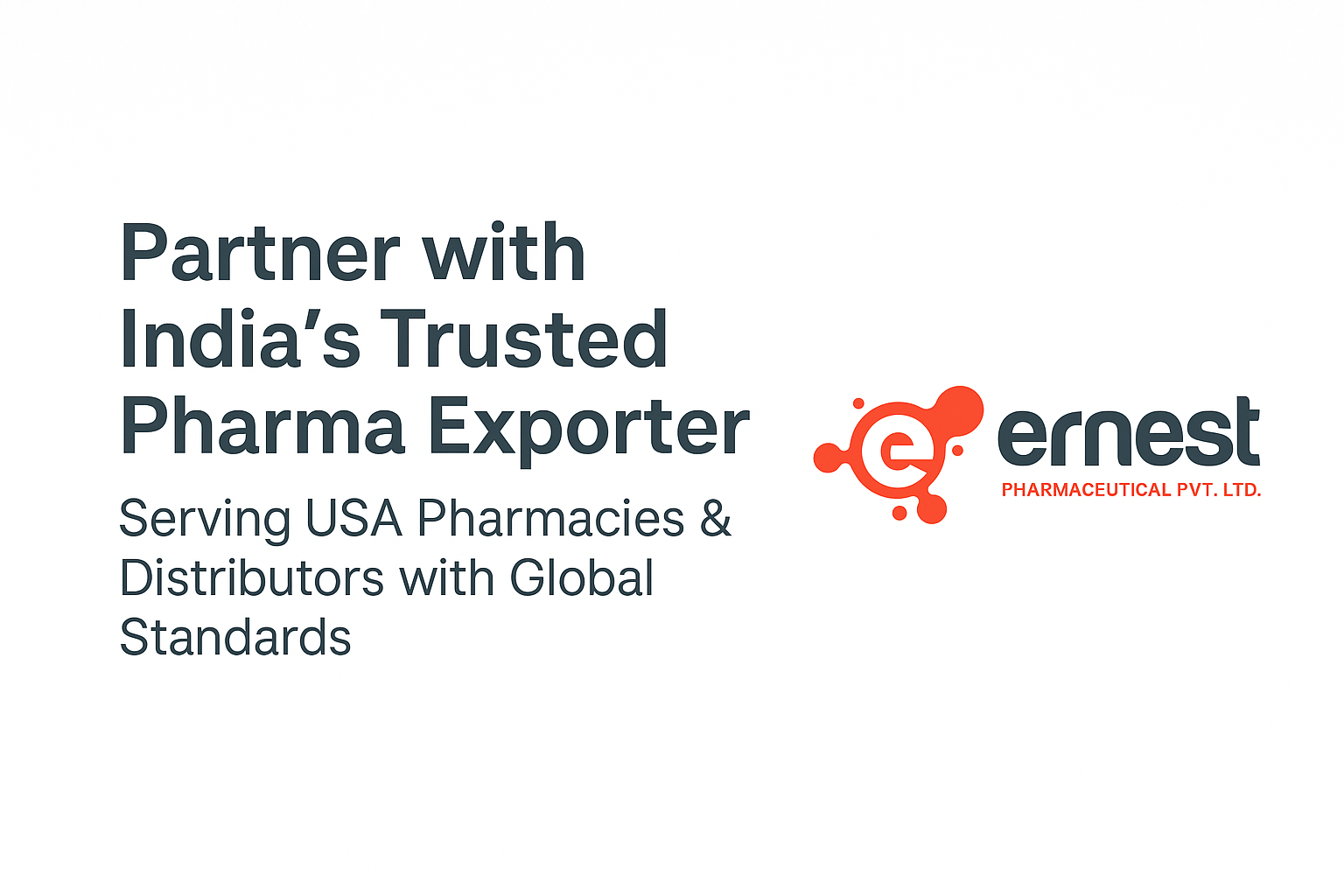 Pharma Drop Shipper India to USA – Wholesale Medicine Exporter | Ernest Pharmaceuticals