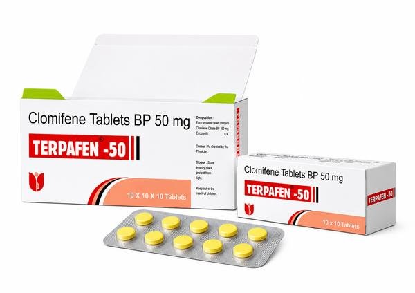 Terpafen 50mg Clomifene Citrate Tablet Exporter from India to USA UK Australia Singapore Thailand Jamaica | Buy Clomiphene Online Fertility Ovulation Support | Ernest Impex Global