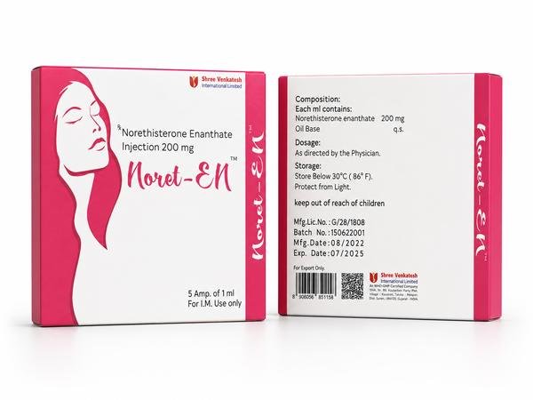Noret-EN 200 (Norethisterone Enanthate) Injection: Verified Pharmaceutical Exporter from India | Bulk Supplier for USA, UK, Australia, Thailand, Singapore & Jamaica