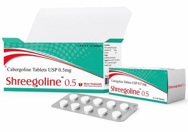 Shreegoline (Cabergoline 0.5mg) Tablets: Verified Pharmaceutical Exporter from India | Bulk Supplier for USA, UK, Australia, Thailand, Singapore & Jamaica