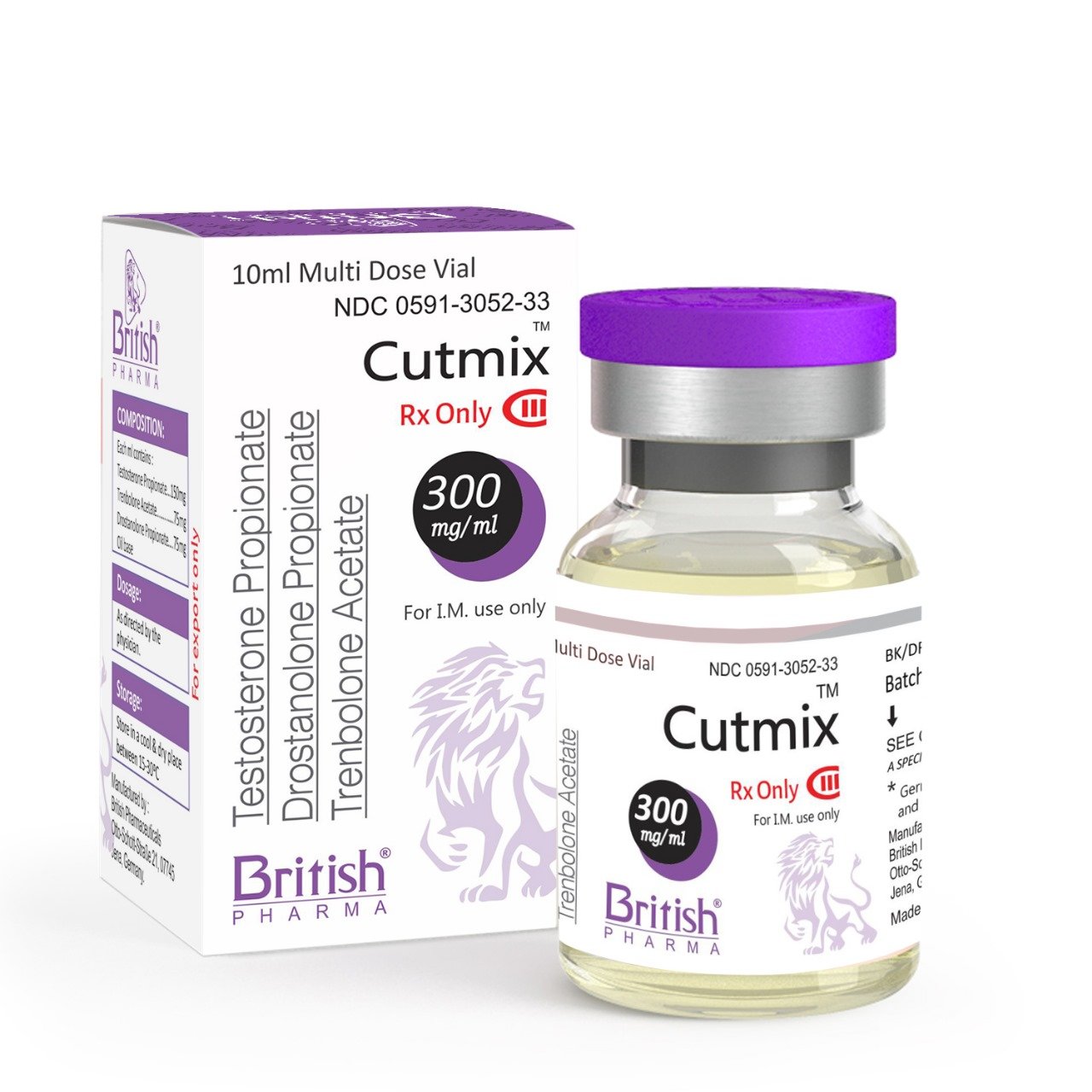 Cutmix- 300 mg (Testosterone Propionate+Trenbolone Acetate+Drostanolone Propionate) Injection