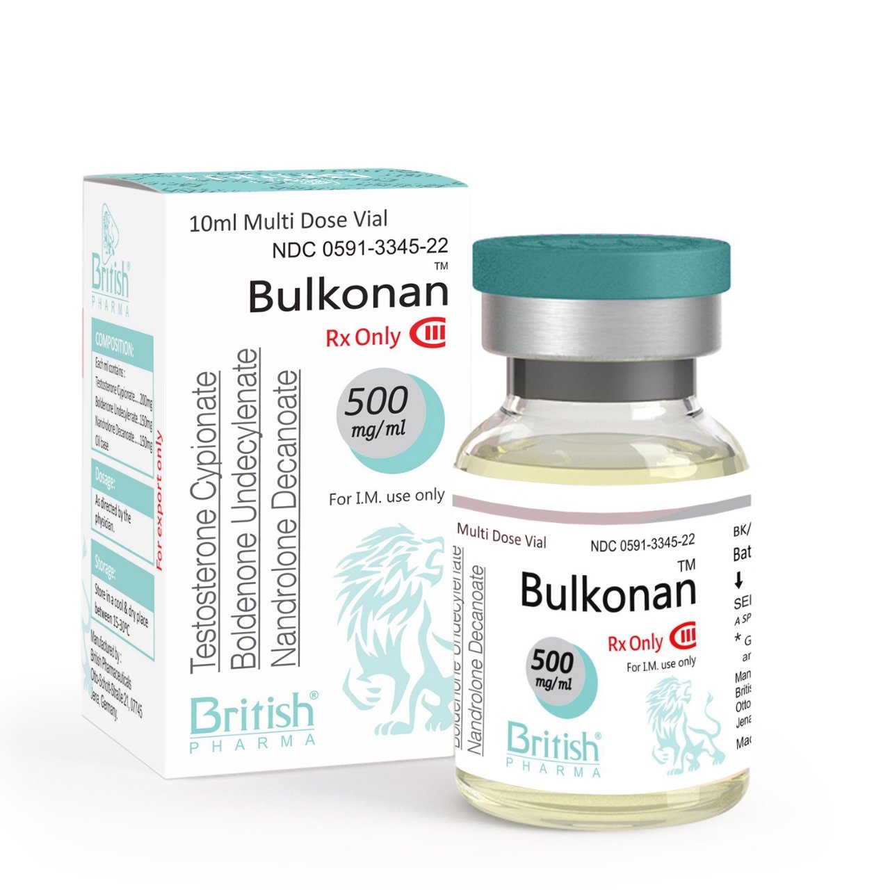 Bulkonan- 500 mg (Testosterone Cypionate + Boldenone Undecylenate + Nandrolone Decanoate) Injection