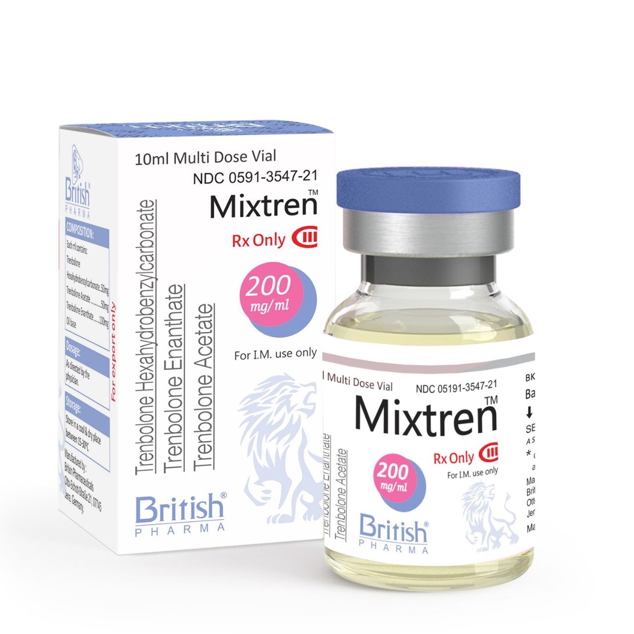Mixtren- 200 mg (Trenbolone Enanthate, and Trenbolone Hexahydrobenzylcarbonate) Injection