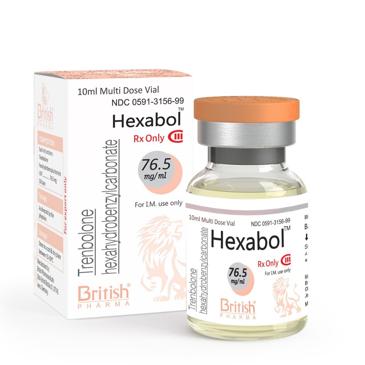 Hexabol 76.5 mg (Trenbolone Hexahydrobenzylcarbonate) Injection