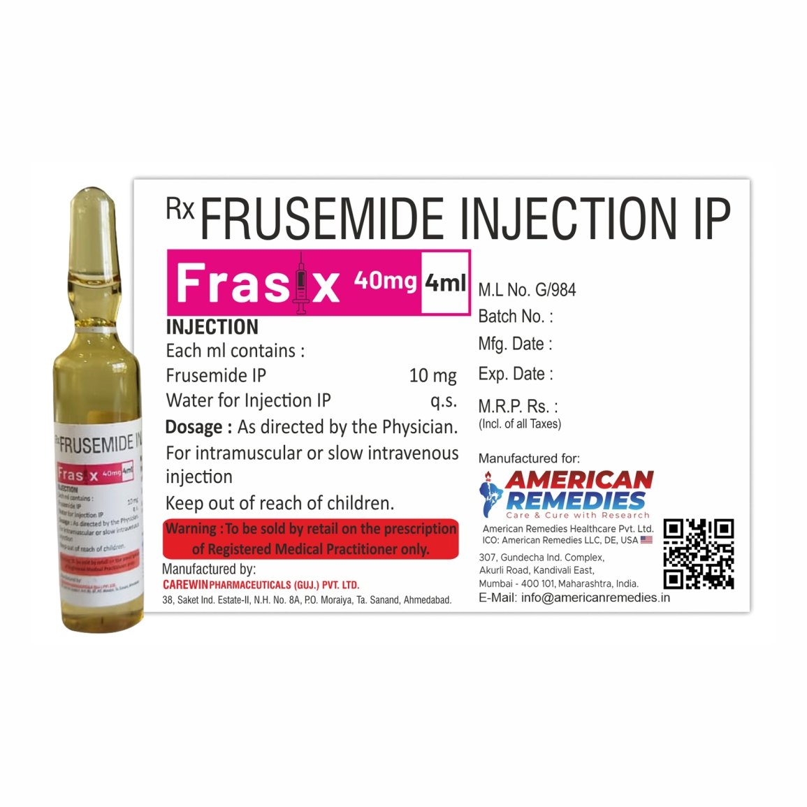 Frasix 40 (Furosemide) Injection
